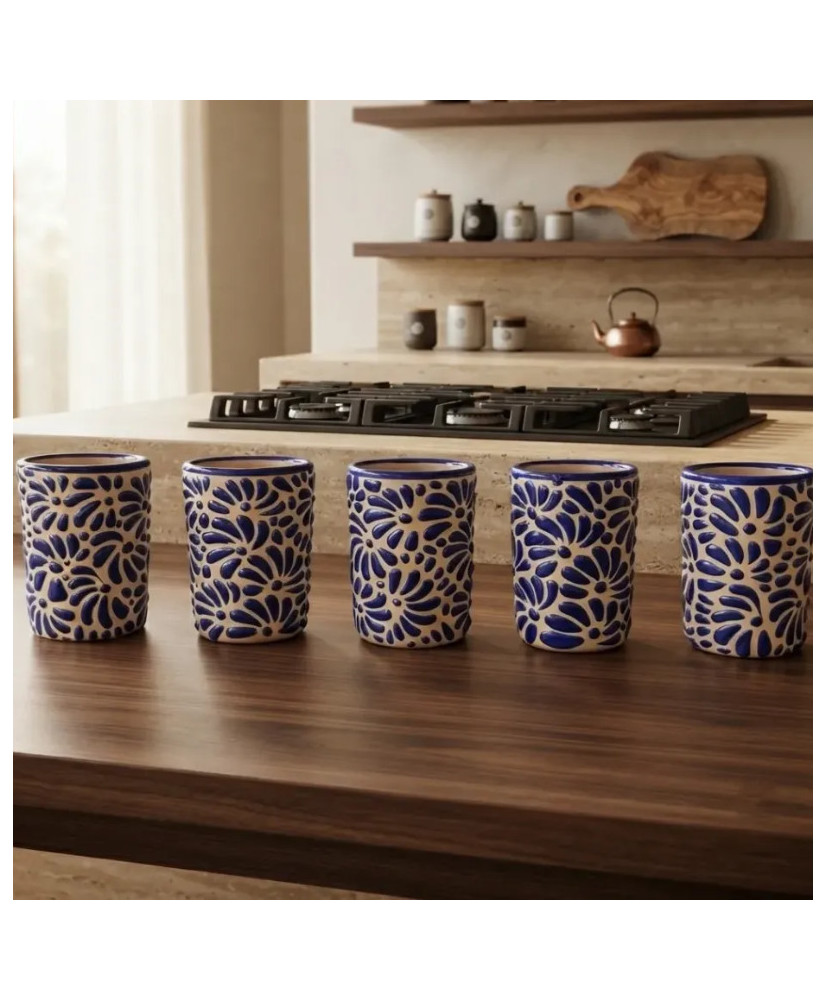 Set de 5 Tequileros de Talavera Artesanal | Casa Stone
