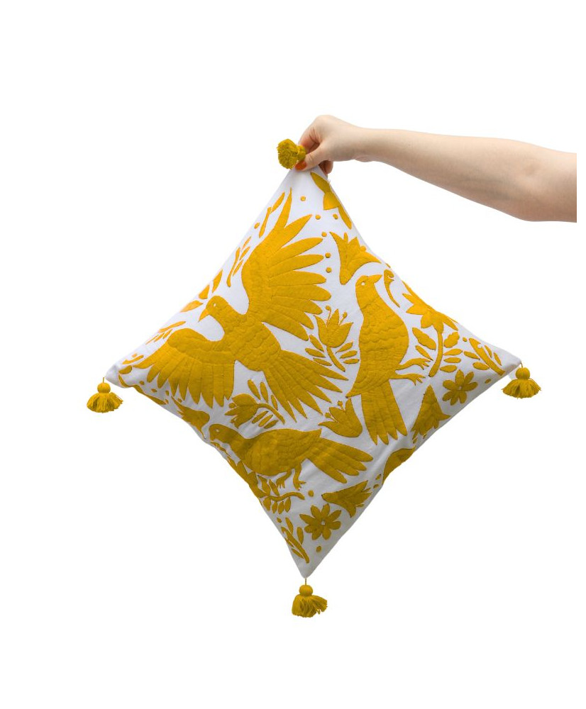 Cojín Otomí Palomas (tono cálido)