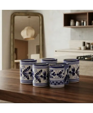 Set de 6 Vasos Tequileros de Talavera Artesanal | Casa Stone