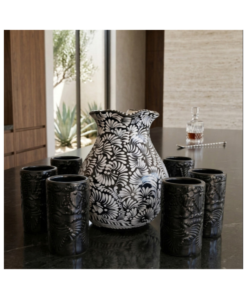 Set de Agua de Talavera Poblana Jarra y Vasos | Casa Stone