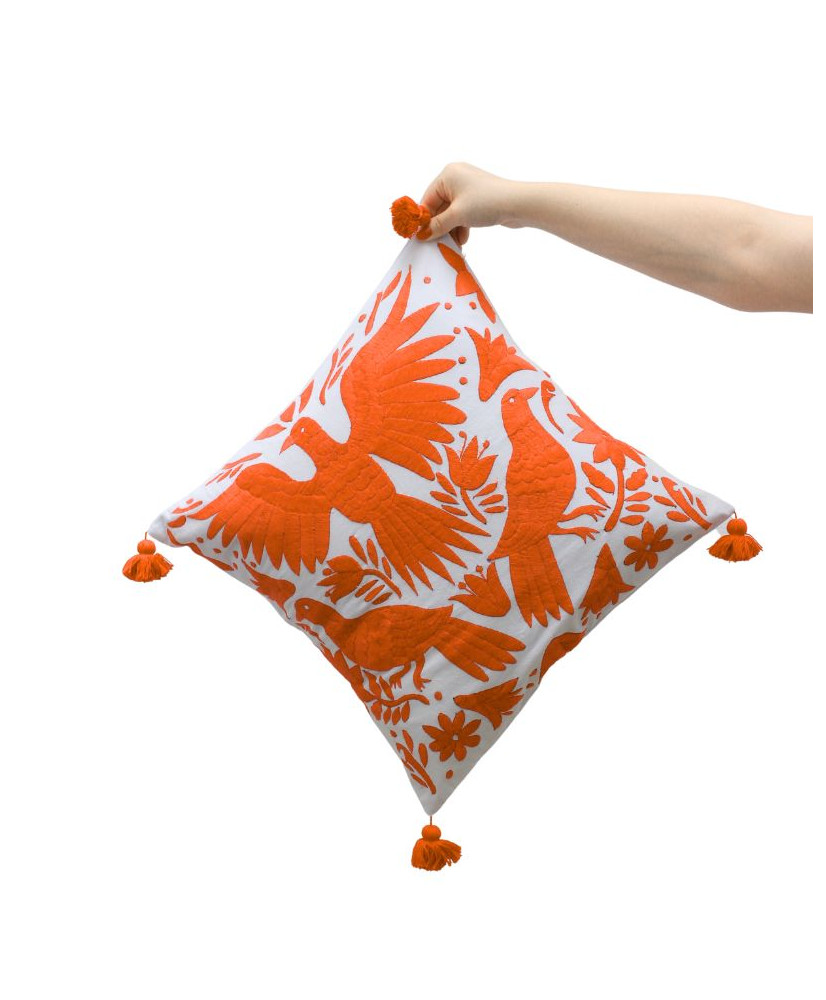 Cojín Otomí Palomas (tono cálido)