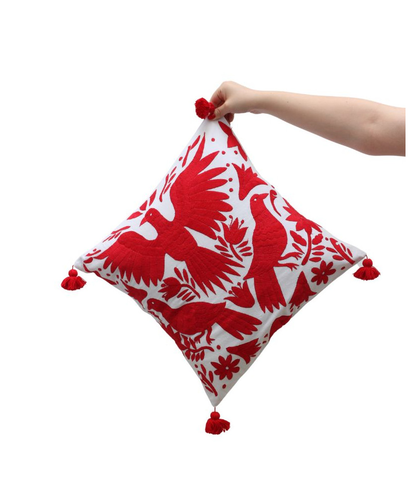 Cojín Otomí Palomas (tono cálido)