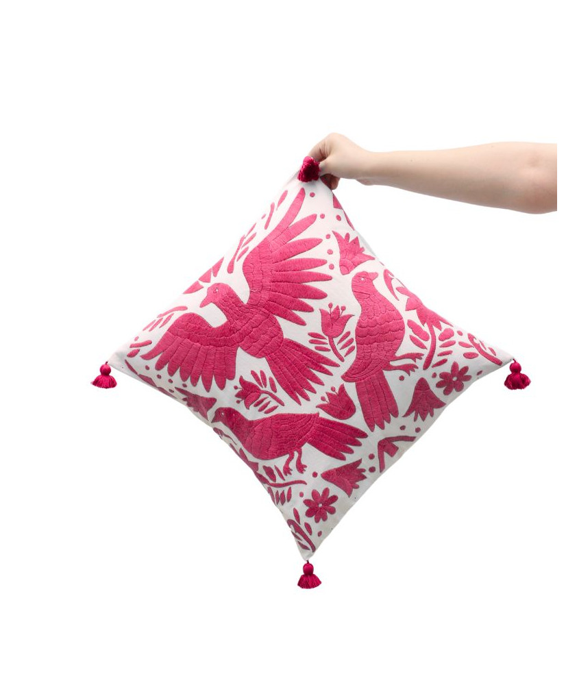 Cojín Otomí Palomas (tono cálido)