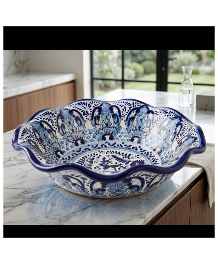 Frutero Hondo de Talavera 30 cm Artesanal | Casa Stone