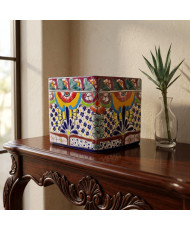 Maceta Cuadrada de Talavera 20x20 cm | Artesanía Mexicana | Casa Stone