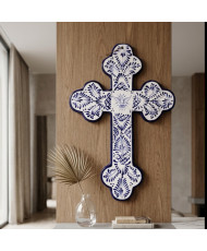 Cruz de Talavera 15 cm | Cruz Artesanal Mexicana | Casa Stone