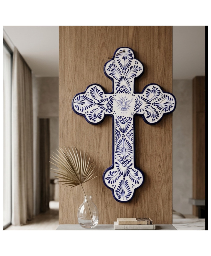 Cruz de Talavera 15 cm Artesanal Mexicana | Decoración| Casa Stone
