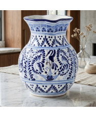 Florero Grande de Talavera 30 cm | Florero Artesanal Mexicano | Casa Stone