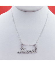 Collar de plata con nombre personalizado, cadena y dije plata .925, joyería artesanal de Taxco