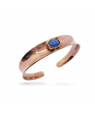 Brazalete de cobre puro con turquesa azul