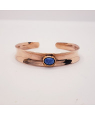 Brazalete de cobre puro con turquesa azul