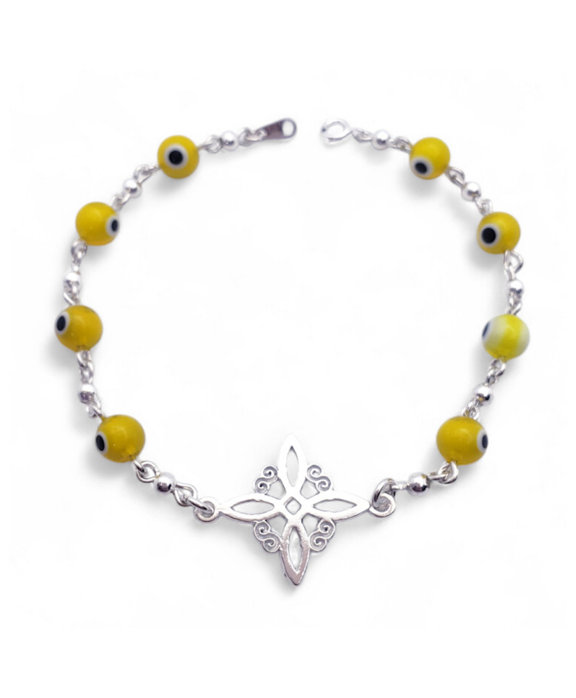 Pulsera nudo de bruja con ojitos turcos