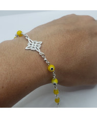 Pulsera nudo de bruja con ojitos turcos