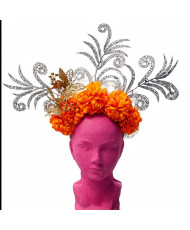 Tocado de Diadema para Catrina.