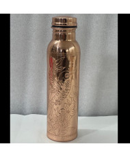 Botella de cobre cincelada para agua 