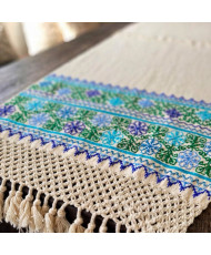 CHAL - Rebozo de Lana Pura - Bordado a Mano.