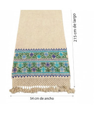 CHAL - Rebozo de Lana Pura - Bordado a Mano.