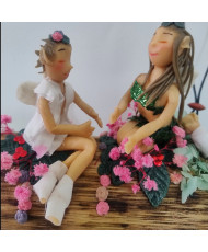 Pieza única el nido de las hadas con amuleto de cuarzo