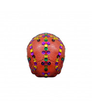 Calavera Artesanal Día de Muertos con Lentejuelas Brillantes - Decoración para Altar - Pieza Única.