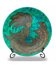 Plato Decorativo Artesanal Pintado a Mano - Quetzal - Granrey Estudiart..