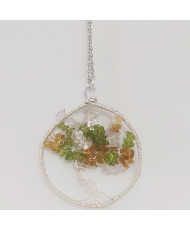 Dije Árbol de la Vida con Aventurina Verde, Citrino y Cuarzo Blanco