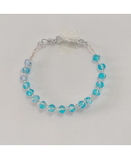 Pulsera de Alambrismo en Aluminio con Cristales Azul Aqua