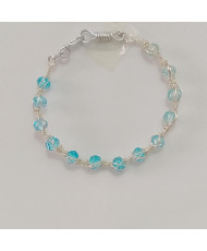 Pulsera Nido de Alambrismo con Cristales en Degradado Azul