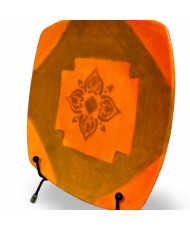 Plato Decorativo Artesanal Cuadrado Naranja Flor Mandala - Hand Painted 01/01 - Granrey Estudiart CDMX.