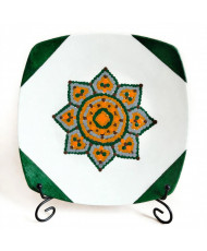 Plato Decorativo Artesanal Pintado a Mano - Mandala Puntillismo  - Granrey Estudiart CDMX 2021 - Pieza Única 01/01