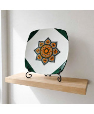 Plato Decorativo Artesanal Pintado a Mano - Mandala Puntillismo  - Granrey Estudiart CDMX 2021 - Pieza Única 01/01