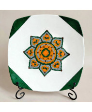 Plato Decorativo Artesanal Pintado a Mano - Mandala Puntillismo  - Granrey Estudiart CDMX 2021 - Pieza Única 01/01
