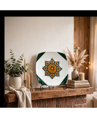 Plato Decorativo Artesanal Pintado a Mano - Mandala Puntillismo  - Granrey Estudiart CDMX 2021 - Pieza Única 01/01