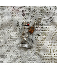 Porta encendedor plata con estoperoles 