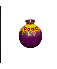 Jarroncito estilo Guaje Decorativo Artesanal Morado con Puntillismo - Centro de Mesa.