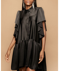 vestido camisero, vestido, vestido corto, vestido largo, vestido negro, vestido con manga