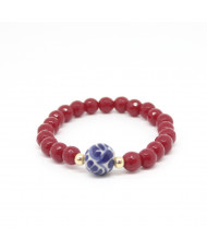 Pulsera Talavera ágata roja. 