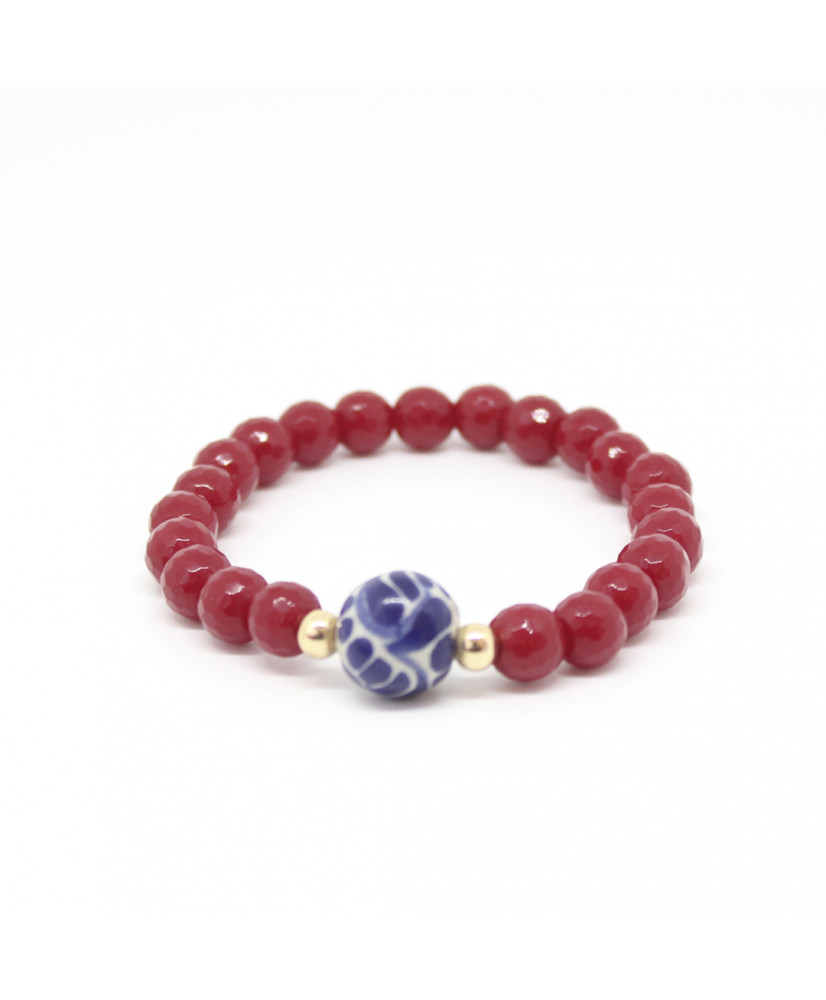 Pulsera Talavera ágata roja. 
