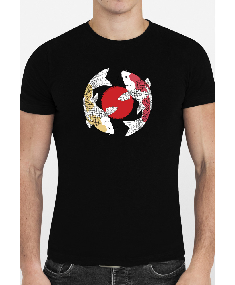Playera Hombre Peces Koi