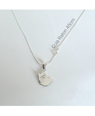 Set Mariposa Perfil Opalo Azul Cadena y Dije 