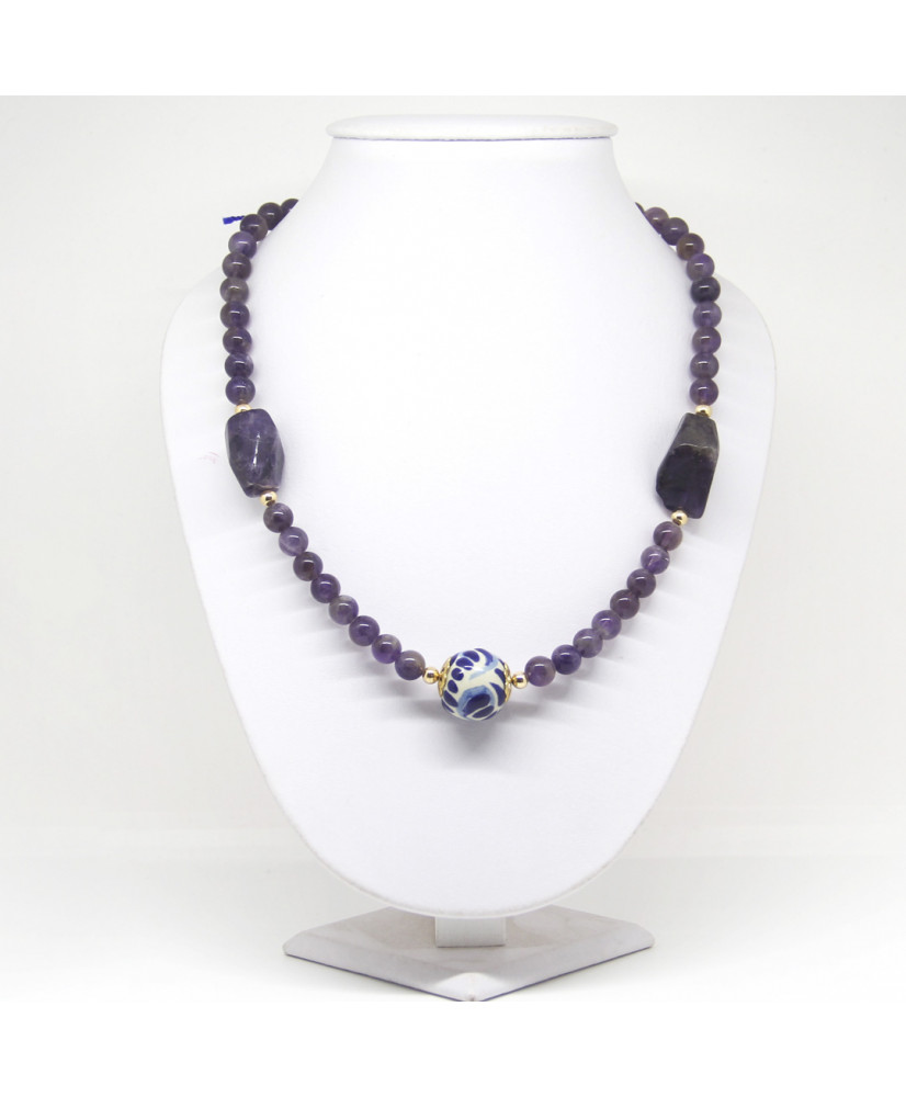 Collar Talavera amatista.