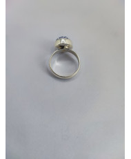 Anillo biselado de talavera con plata