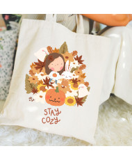 Totebag flores otoño 