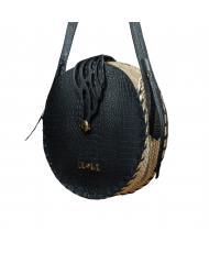 Bolso de Piel y Mimbre circular