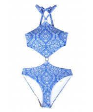 Triangle azul estampado