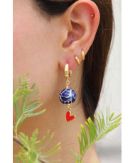 arete con dije de corazón