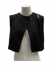 Chaleco negro lino bambú 