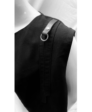 Chaleco negro lino bambú 