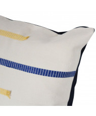 Cojín El Encuentro (Mostaza con Azul Marino)