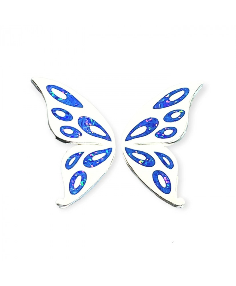 Anillo Ajustable Mariposa Aros Opalo Azul