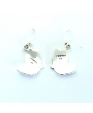 Aretes Mariposa Perfil Plata con Opalo Azul